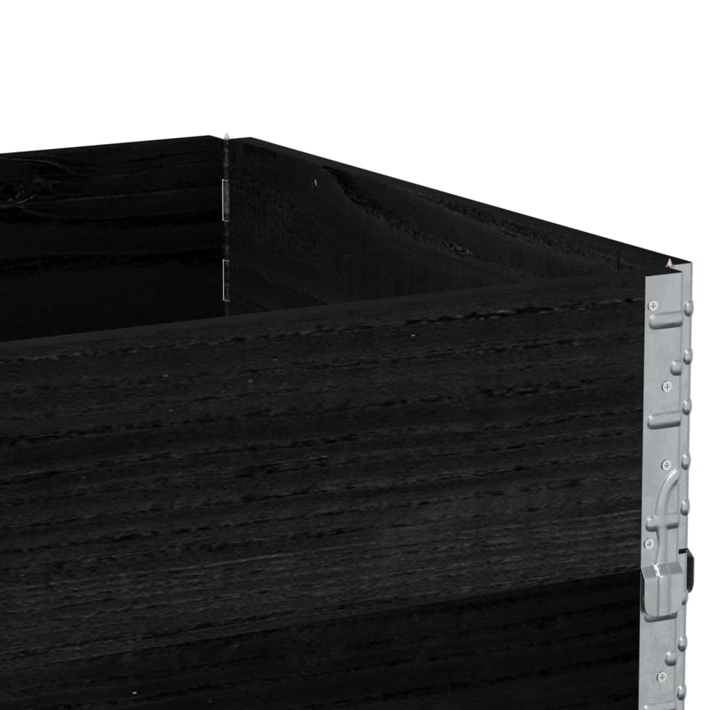 vidaXL Pflanzkasten Schwarz 80x60 cm Massivholz Kiefer