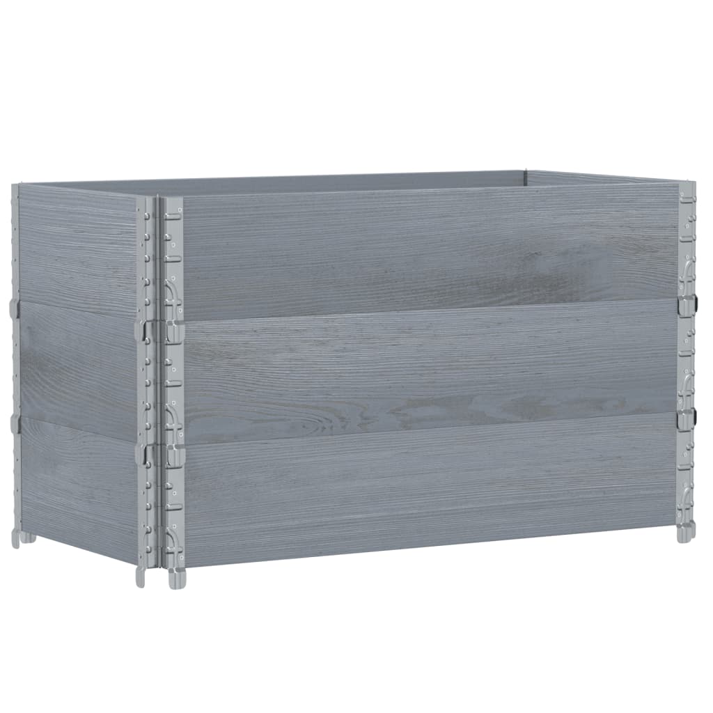 vidaXL Pflanzkasten Grau 100x50 cm Massivholz Kiefer