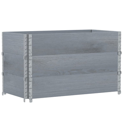 vidaXL Pflanzkasten Grau 100x50 cm Massivholz Kiefer