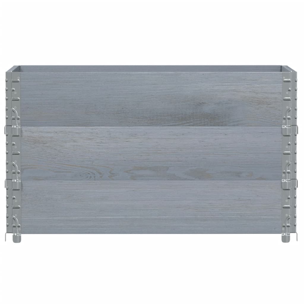 vidaXL Pflanzkasten Grau 100x50 cm Massivholz Kiefer