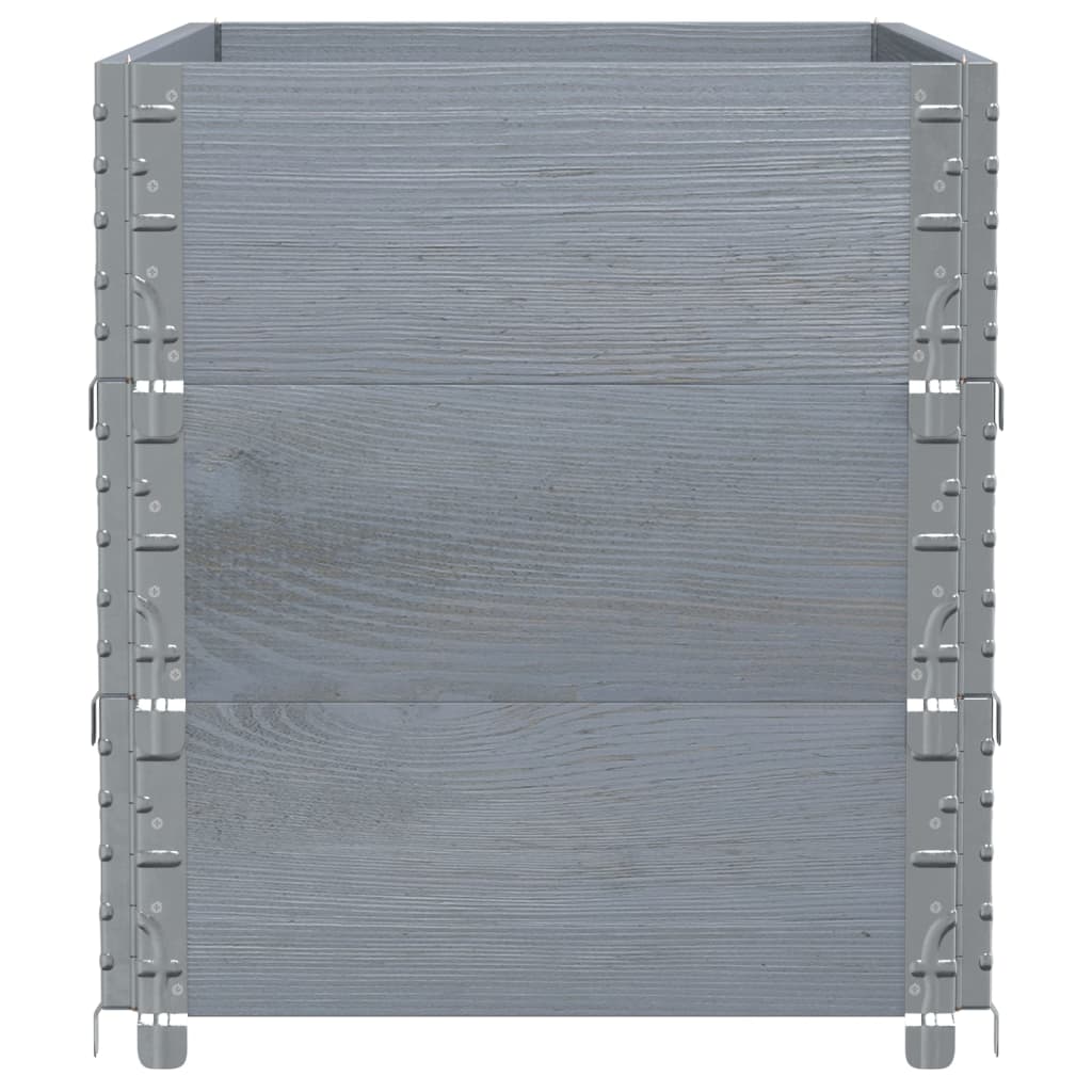 vidaXL Pflanzkasten Grau 100x50 cm Massivholz Kiefer