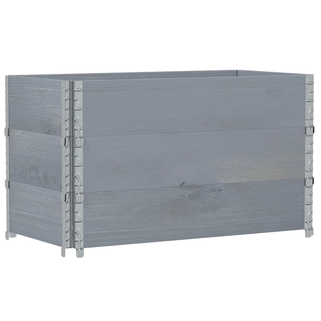vidaXL Pflanzkasten Grau 100x50 cm Massivholz Kiefer