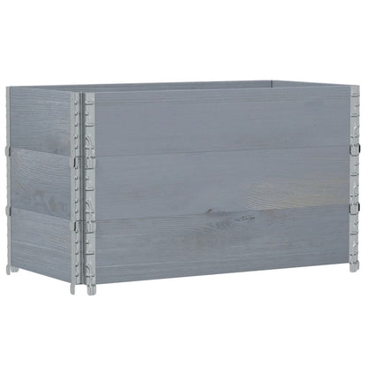 vidaXL Pflanzkasten Grau 100x50 cm Massivholz Kiefer