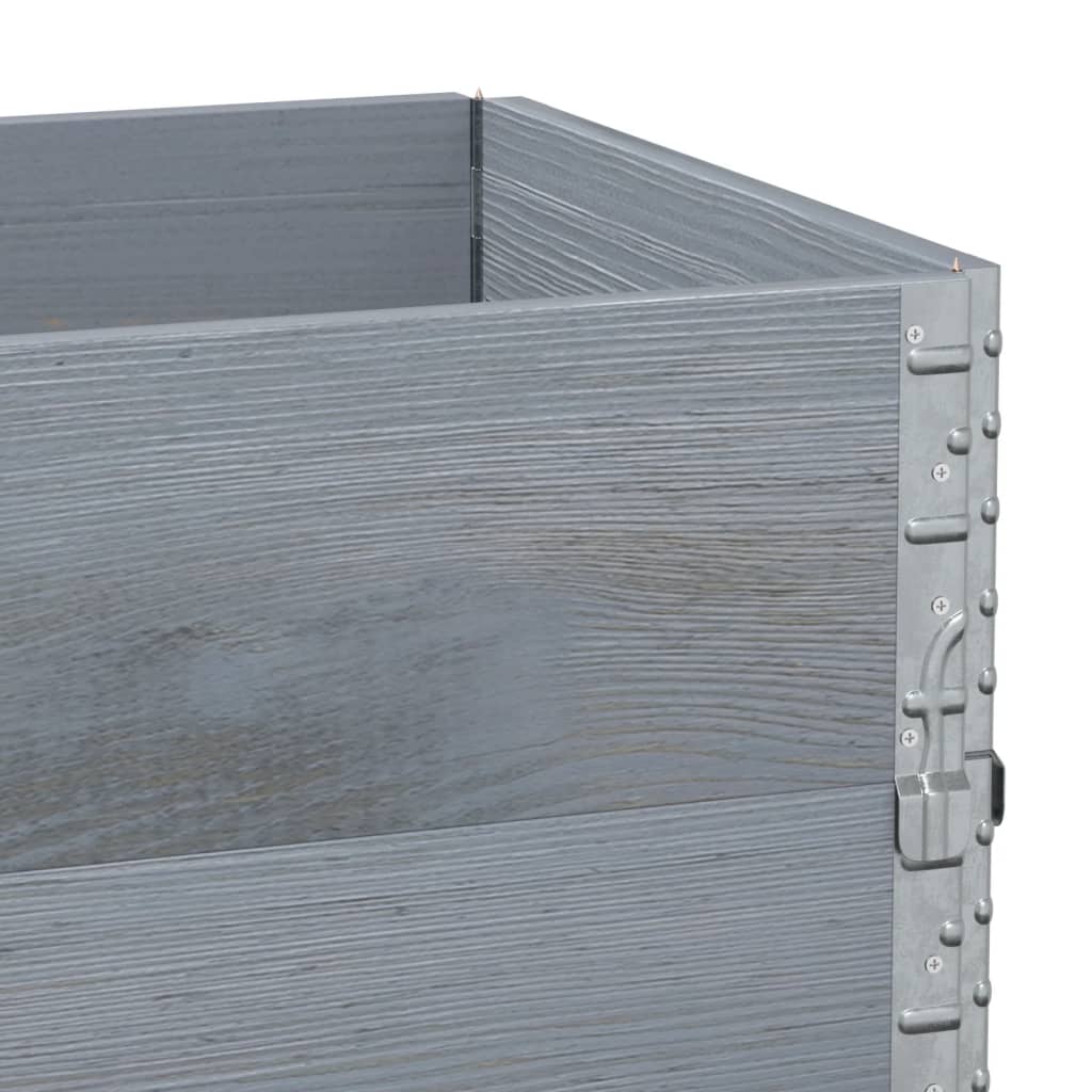 vidaXL Pflanzkasten Grau 100x50 cm Massivholz Kiefer