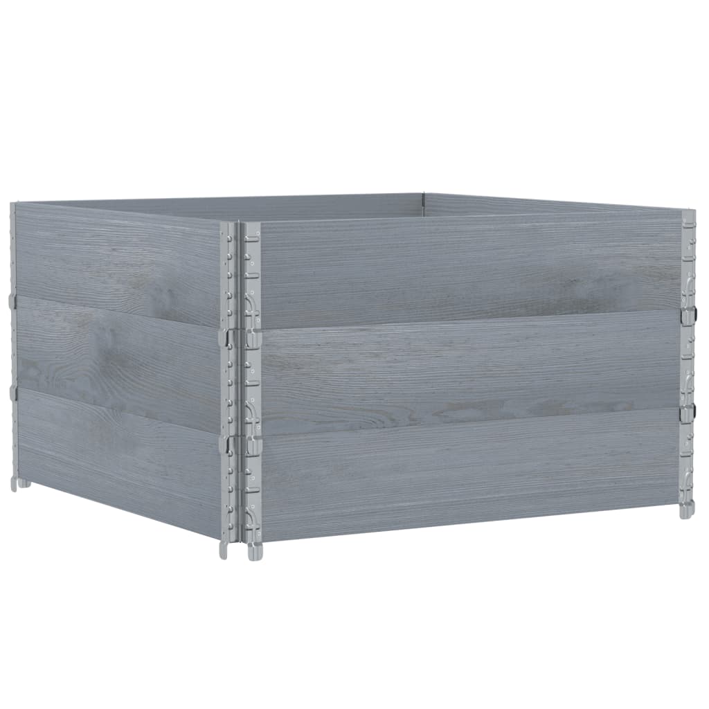 vidaXL Pflanzkasten Grau 100x100 cm Massivholz Kiefer