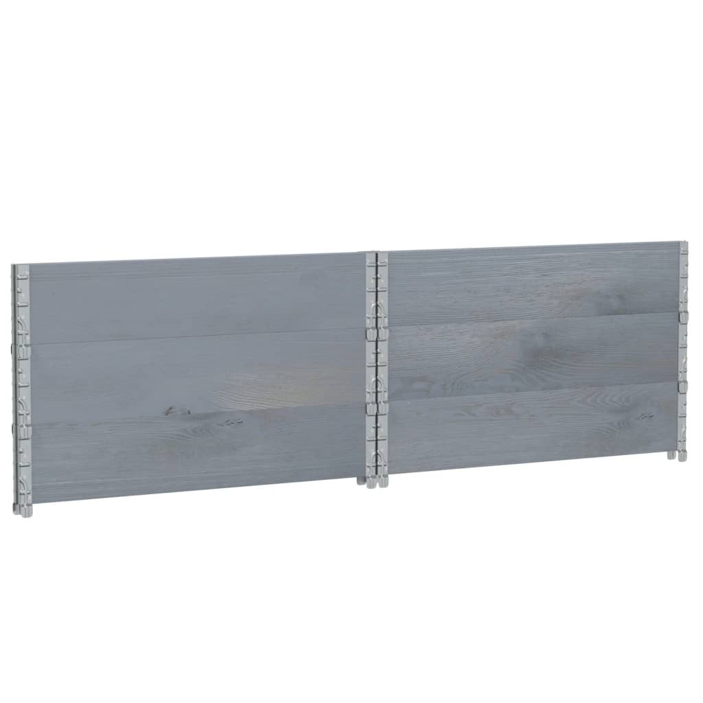 vidaXL Pflanzkasten Grau 100x100 cm Massivholz Kiefer