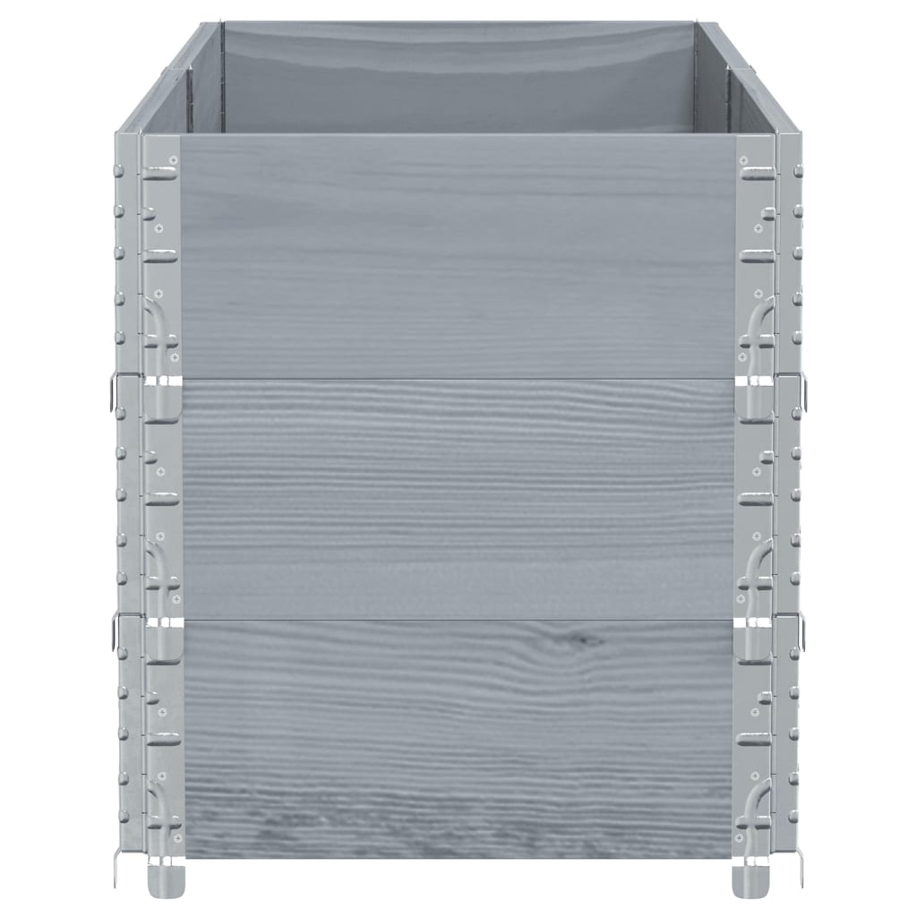 vidaXL Pflanzkasten Grau 150x50 cm Massivholz Kiefer