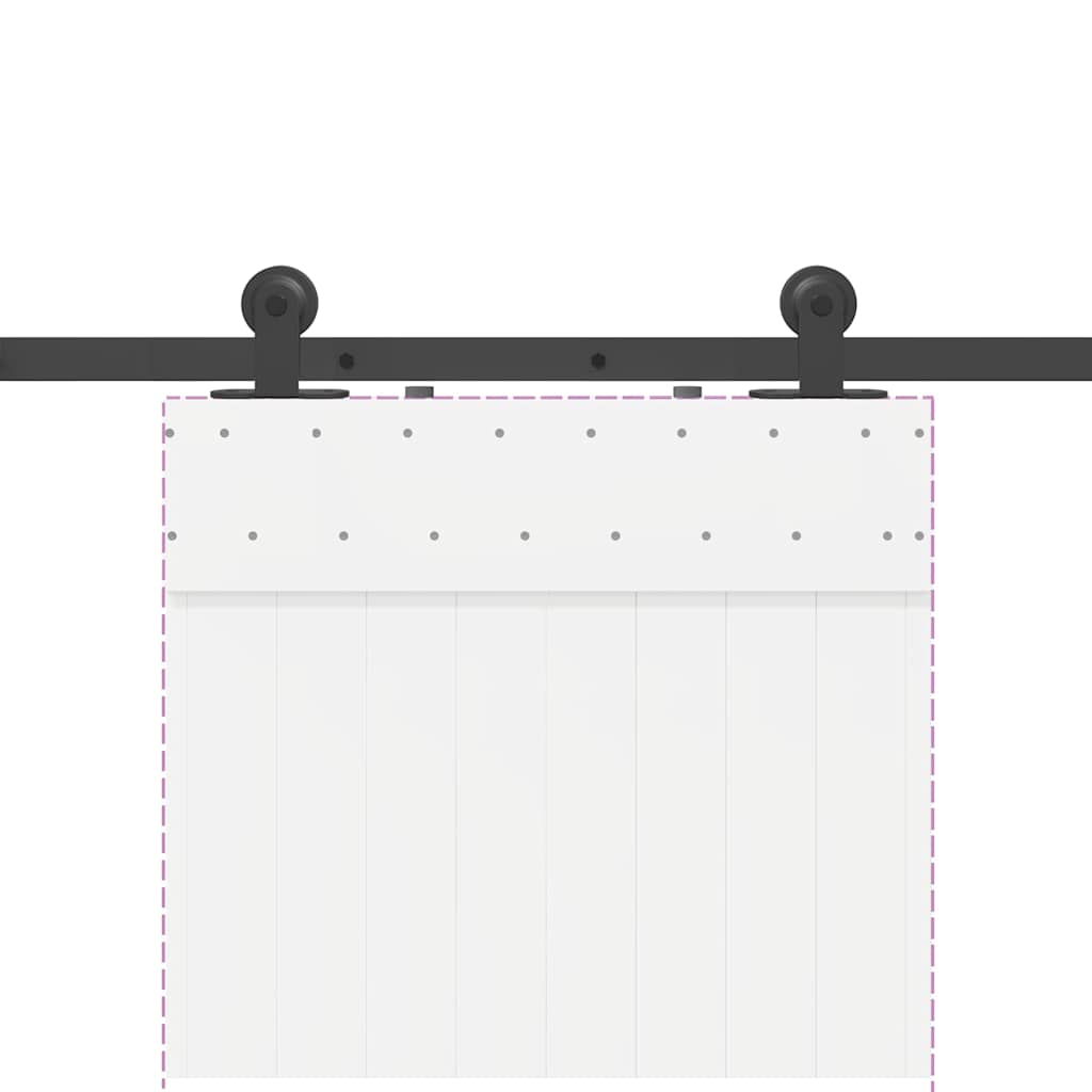 Schiebetürbeschlag-Set 213,5 cm Stahl Schwarz