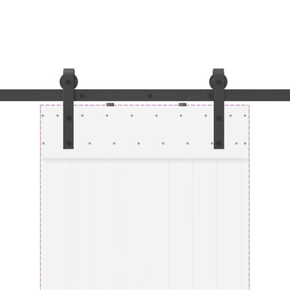 Schiebetürbeschlag-Set 213,5 cm Stahl Schwarz