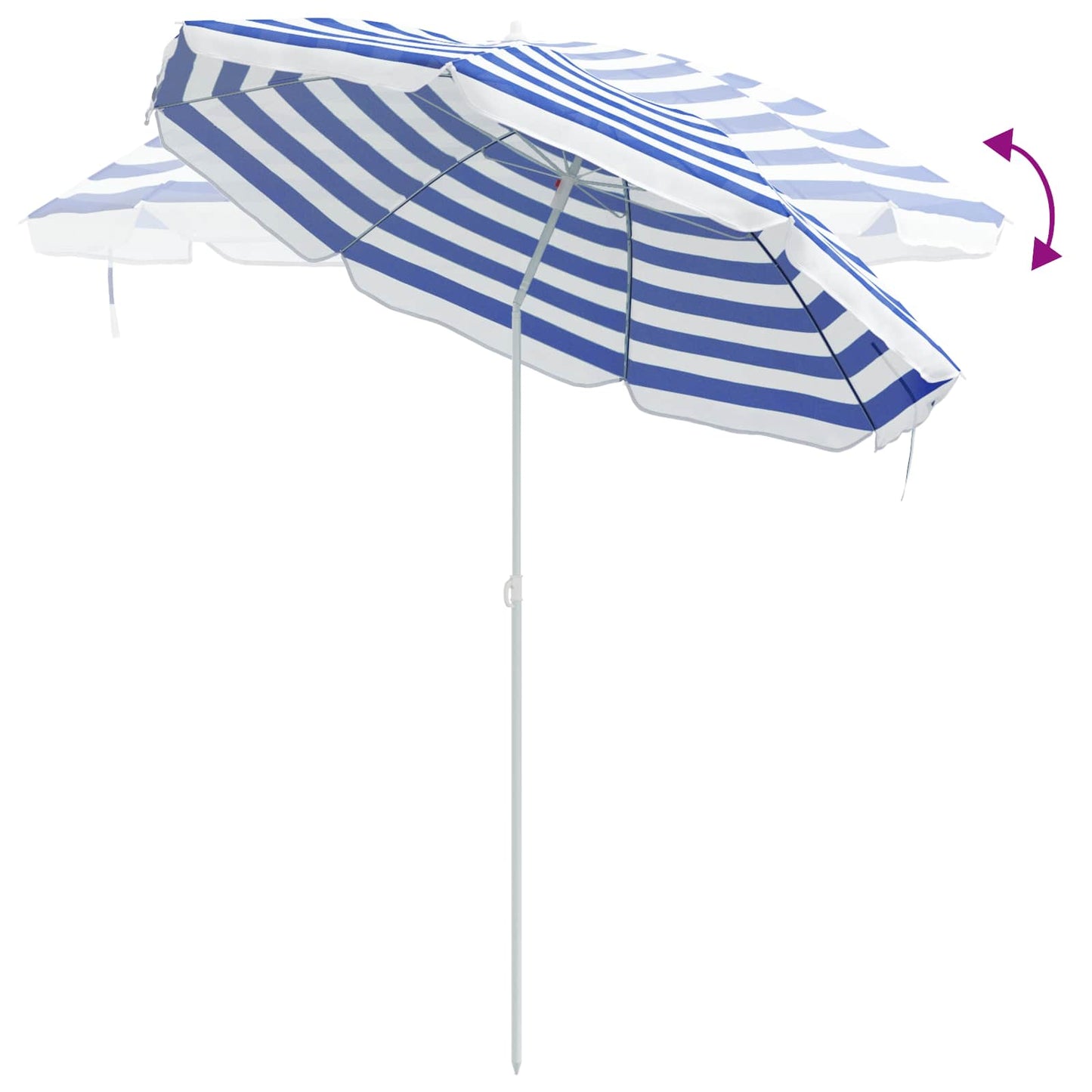 vidaXL Sonnenschirm Blau und Weiß 161 x 161 x 193 cm Polyester