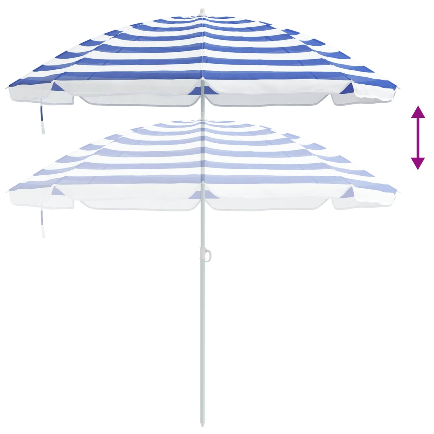 vidaXL Sonnenschirm Blau und Weiß 161 x 161 x 193 cm Polyester
