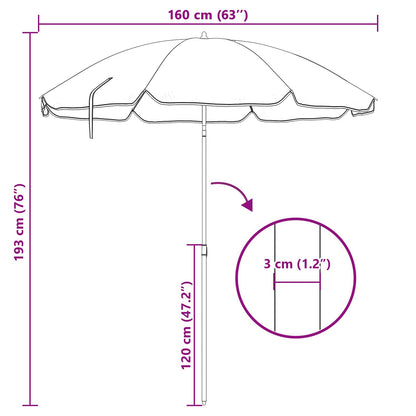 vidaXL Sonnenschirm Grün 161 x 161 x 193 cm Polyester