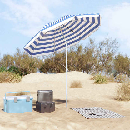 vidaXL Strandparasol Blau und Weiß 206 x 206 x 212 cm