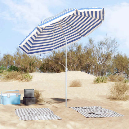 vidaXL Strandparasol Blau und Weiß 263 x 263 x 272 cm