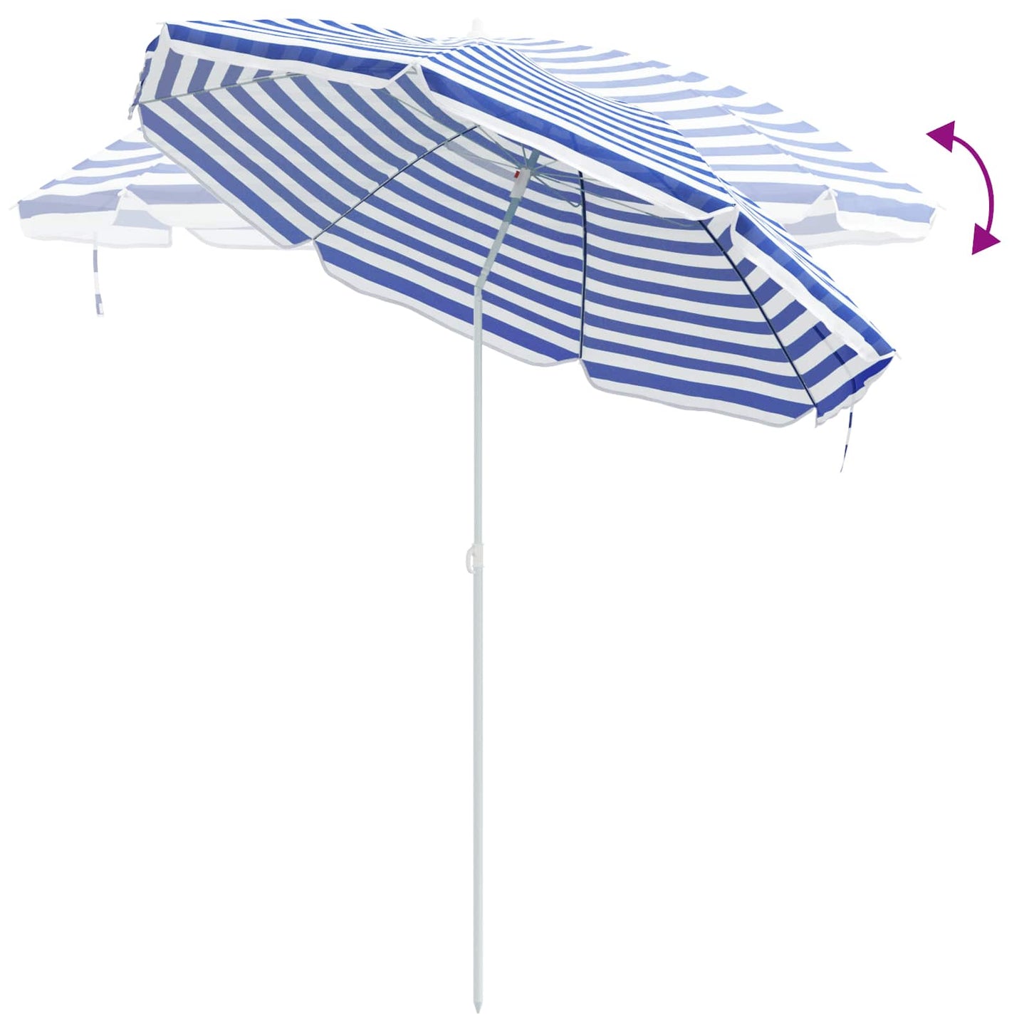 vidaXL Strandparasol Blau und Weiß 263 x 263 x 272 cm