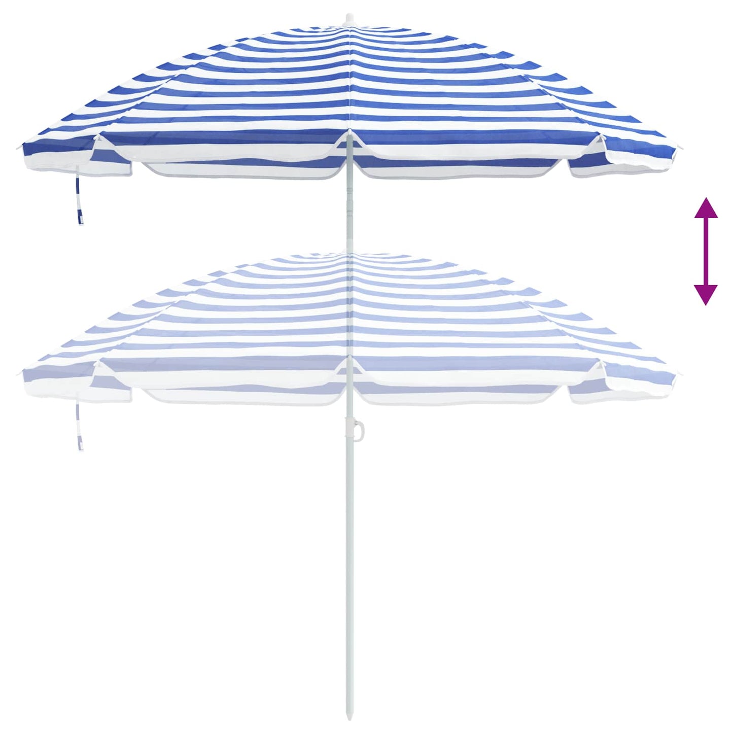 vidaXL Strandparasol Blau und Weiß 263 x 263 x 272 cm