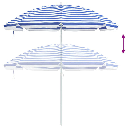 vidaXL Strandparasol Blau und Weiß 263 x 263 x 272 cm