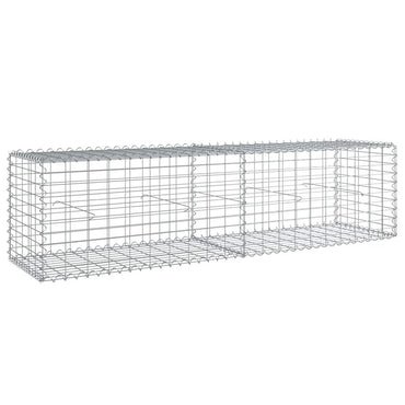 vidaXL Gabione mit Deckel 200x50x50 cm Verzinktes Eisen