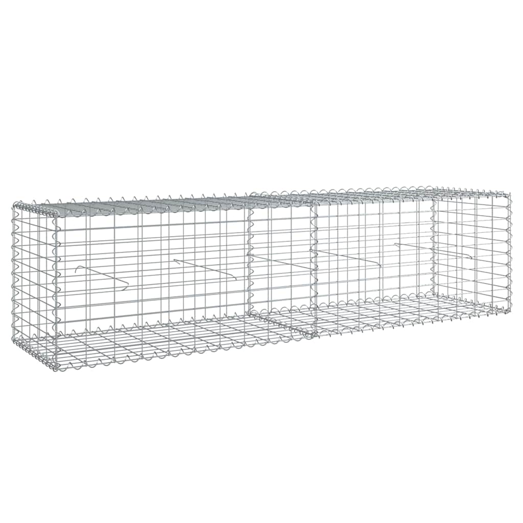 vidaXL Gabione mit Deckel 200x50x50 cm Verzinktes Eisen