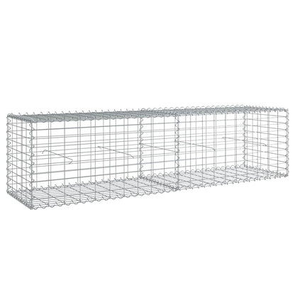 vidaXL Gabione mit Deckel 200x50x50 cm Verzinktes Eisen