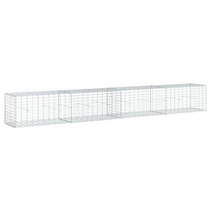 vidaXL Gabionenkorb mit Deckel 400x50x50 cm Verzinktes Eisen