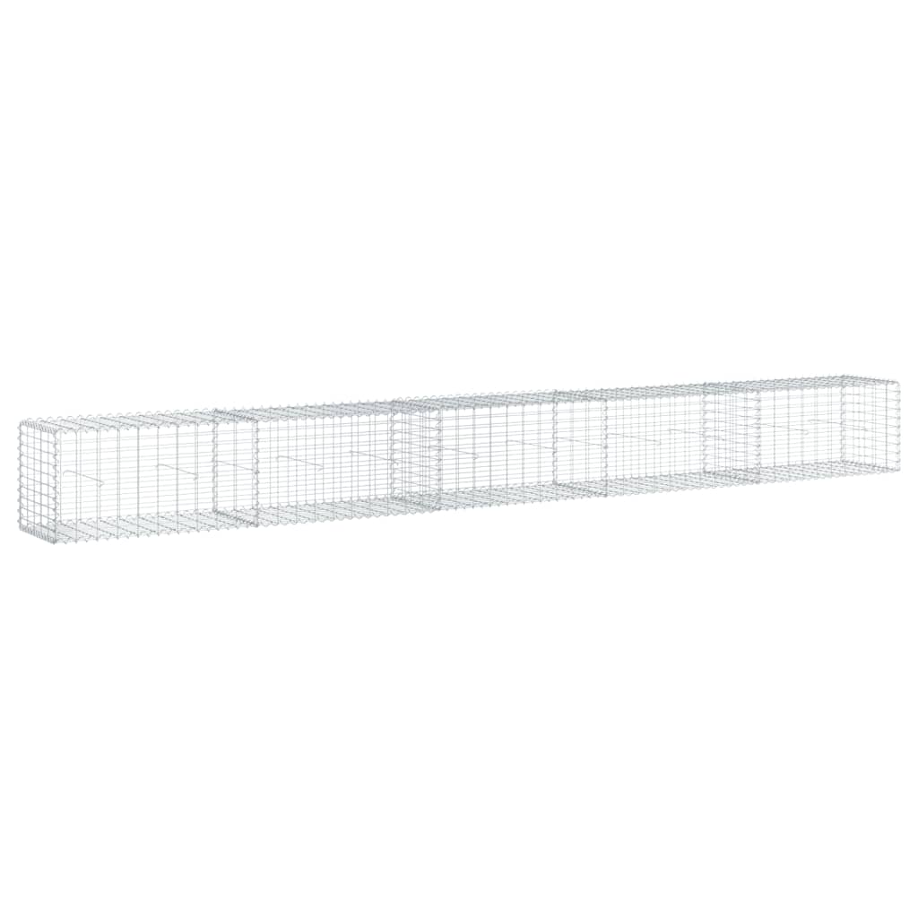 vidaXL Gabione mit Deckel 500x50x50 cm Verzinktes Eisen