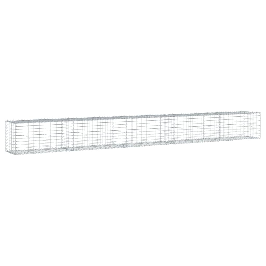 vidaXL Gabione mit Deckel 500x50x50 cm Verzinktes Eisen