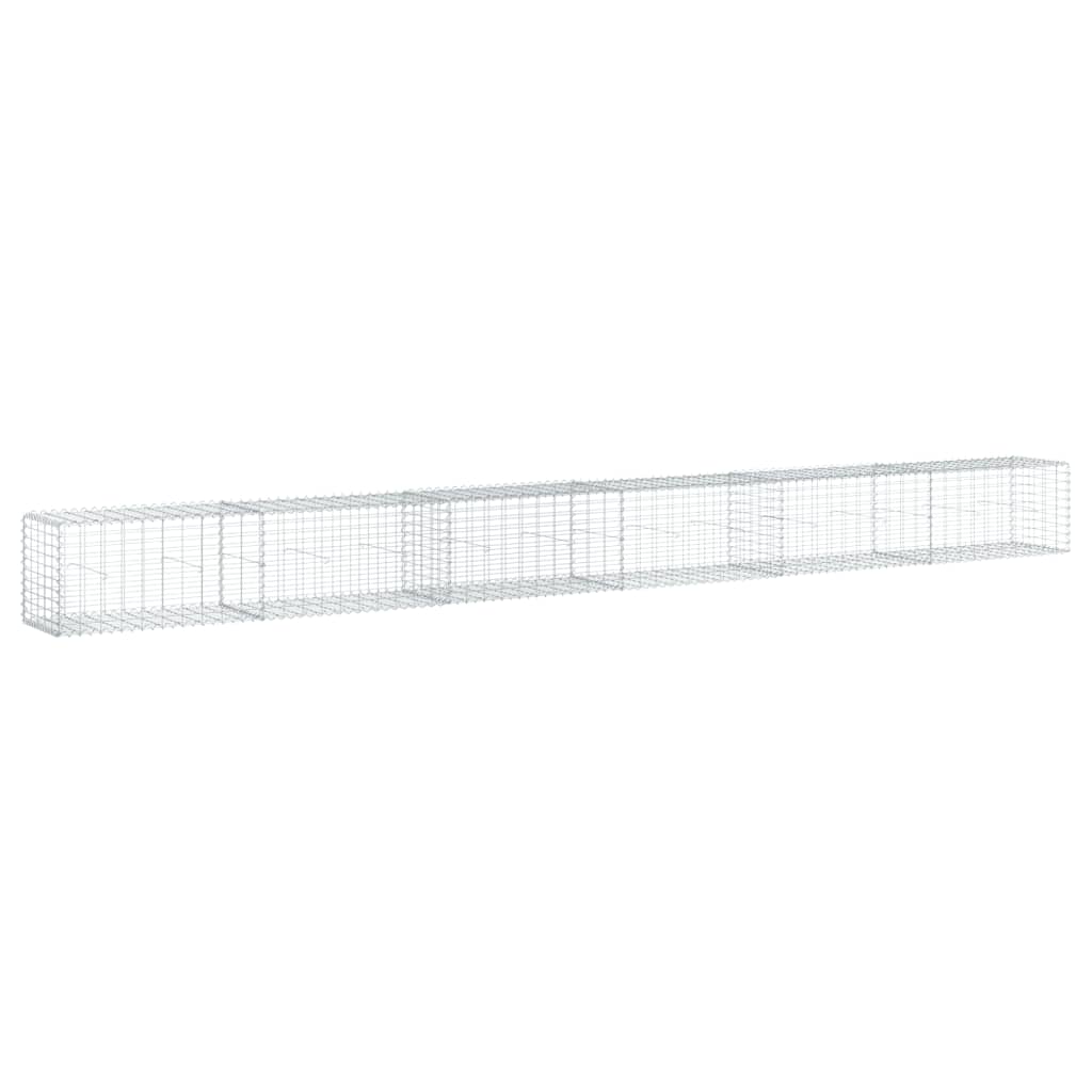 vidaXL Gabione mit Deckel 600x50x50 cm Verzinktes Eisen