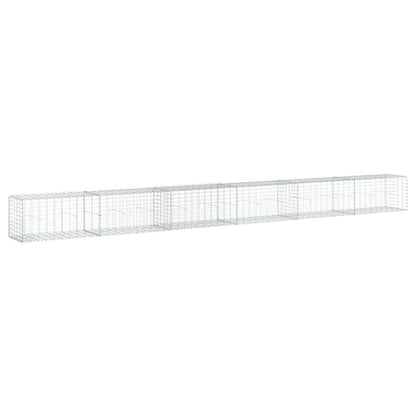 vidaXL Gabione mit Deckel 600x50x50 cm Verzinktes Eisen