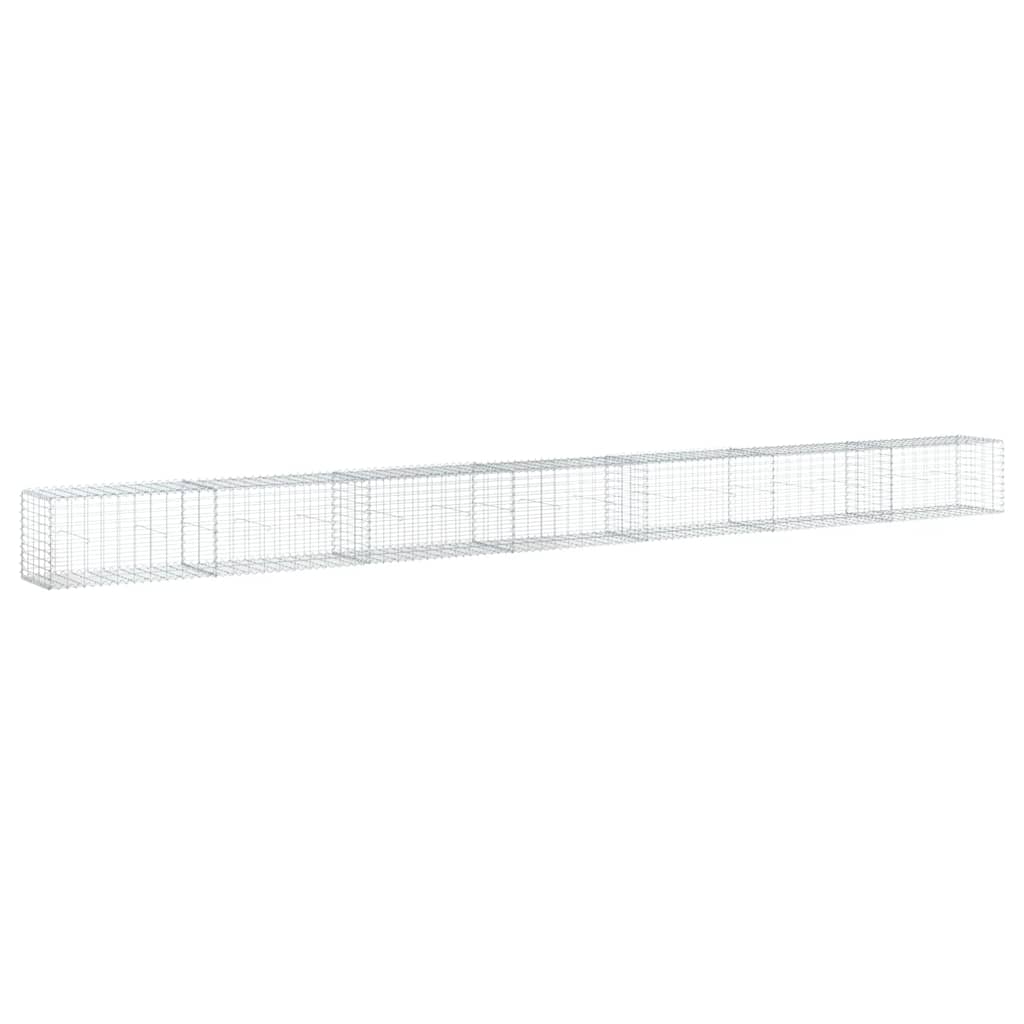 vidaXL Gabione mit Deckel 700x50x50 cm Verzinktes Eisen