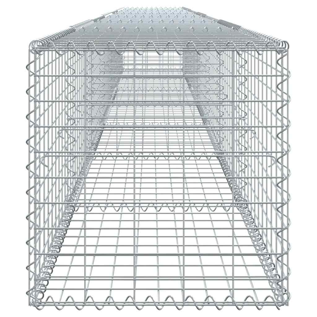 vidaXL Gabione mit Deckel 700x50x50 cm Verzinktes Eisen
