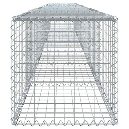vidaXL Gabione mit Deckel 700x50x50 cm Verzinktes Eisen