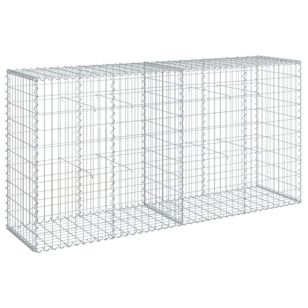 vidaXL Gabione mit Deckel 200x50x100 cm Verzinktes Eisen