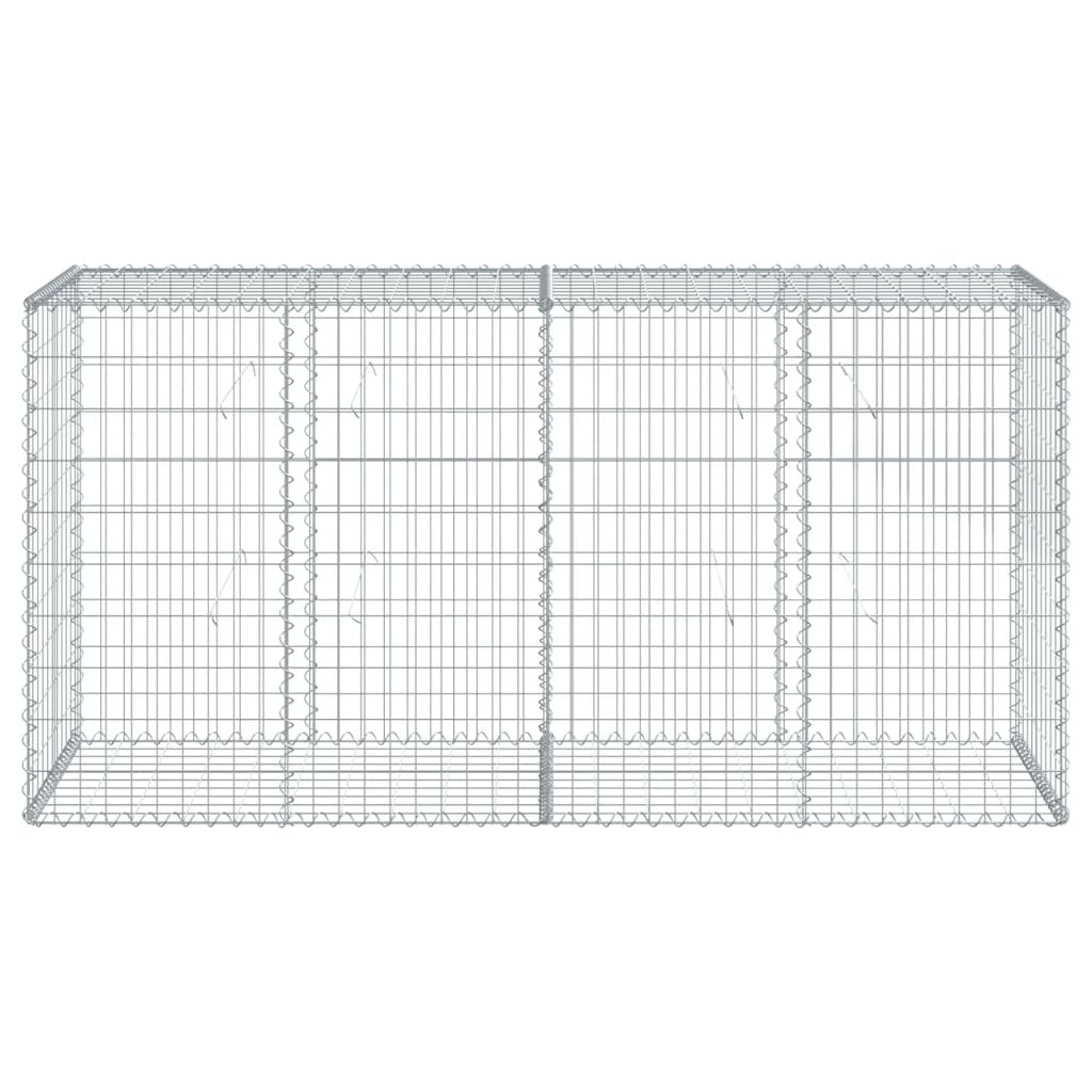 vidaXL Gabione mit Deckel 200x50x100 cm Verzinktes Eisen