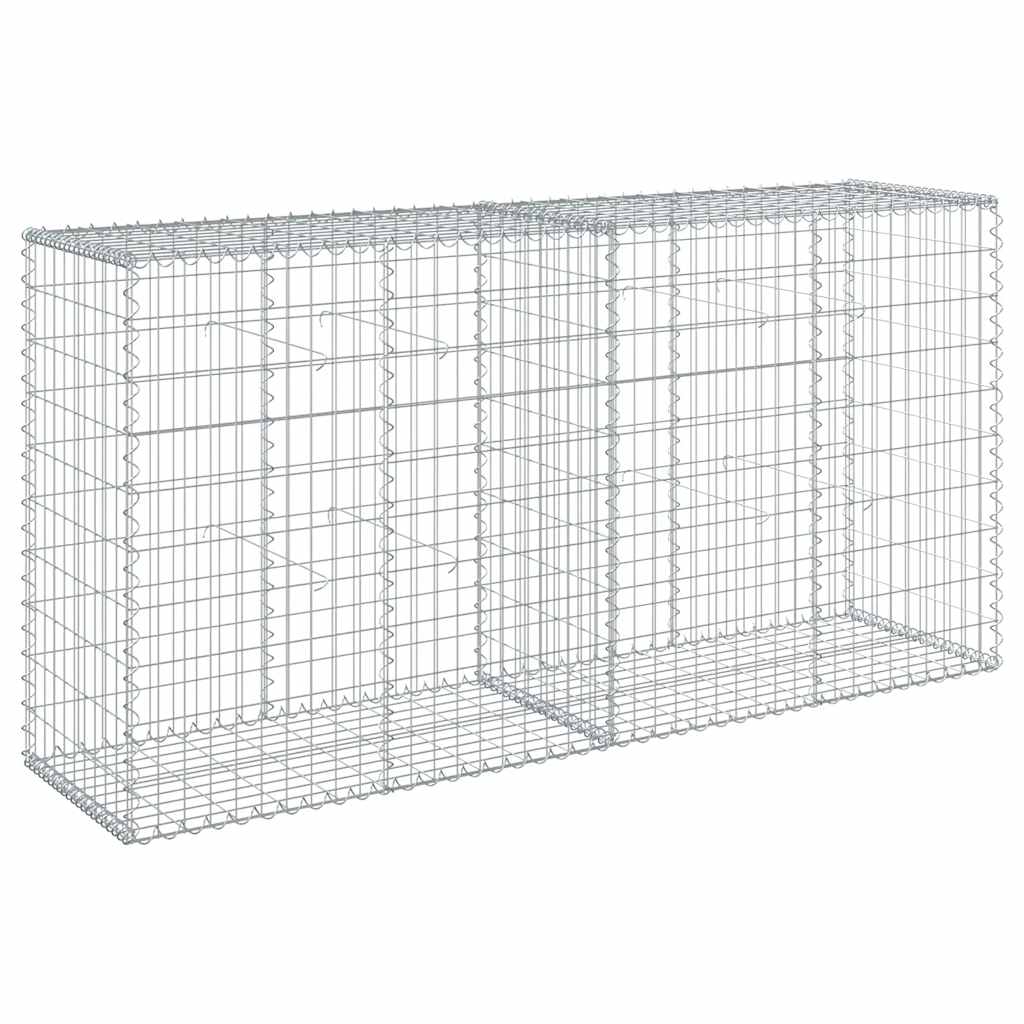 vidaXL Gabione mit Deckel 200x50x100 cm Verzinktes Eisen