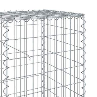 vidaXL Gabione mit Deckel 200x50x100 cm Verzinktes Eisen