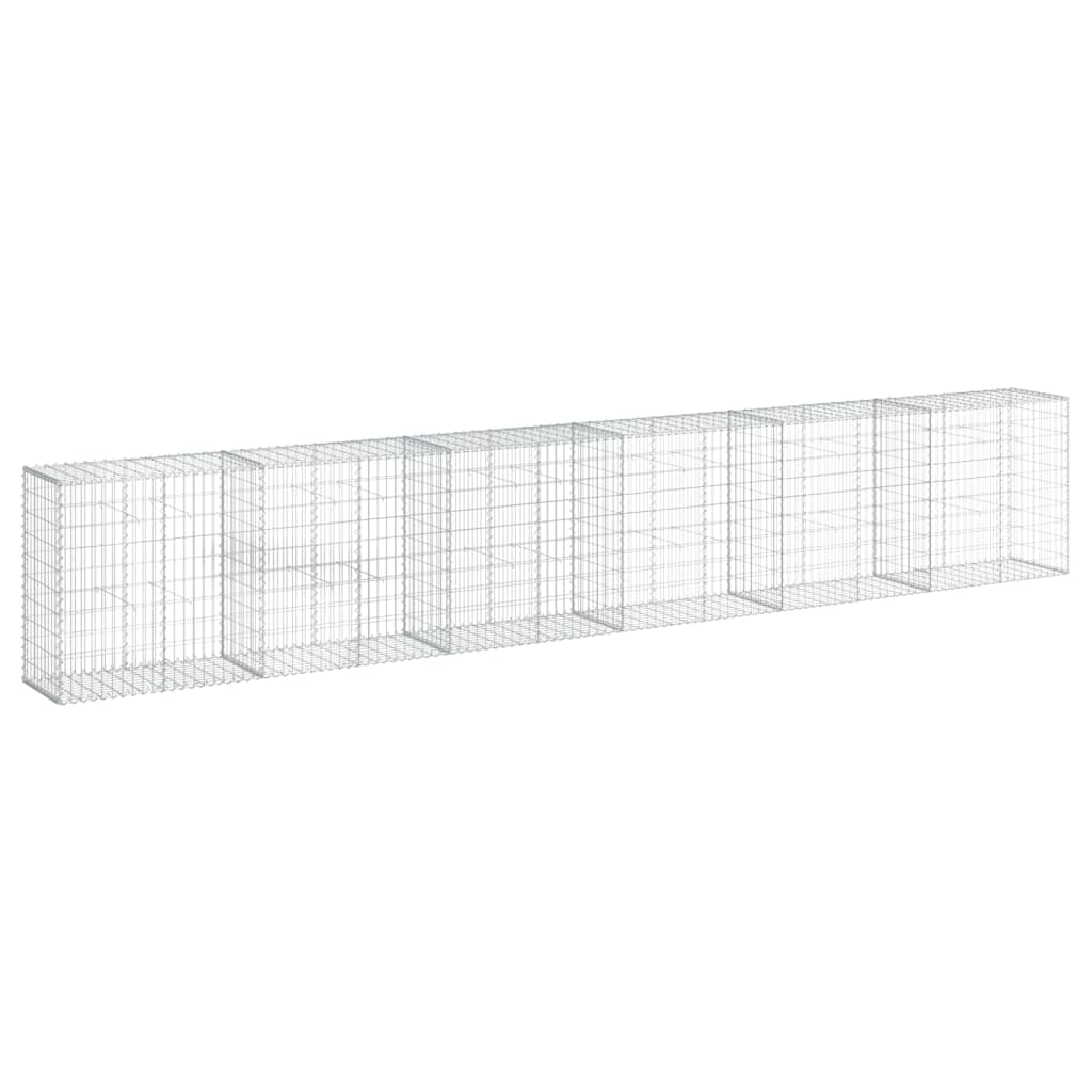 vidaXL Gabione mit Deckel 600x50x100 cm Verzinktes Eisen