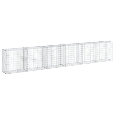 vidaXL Gabione mit Deckel 600x50x100 cm Verzinktes Eisen