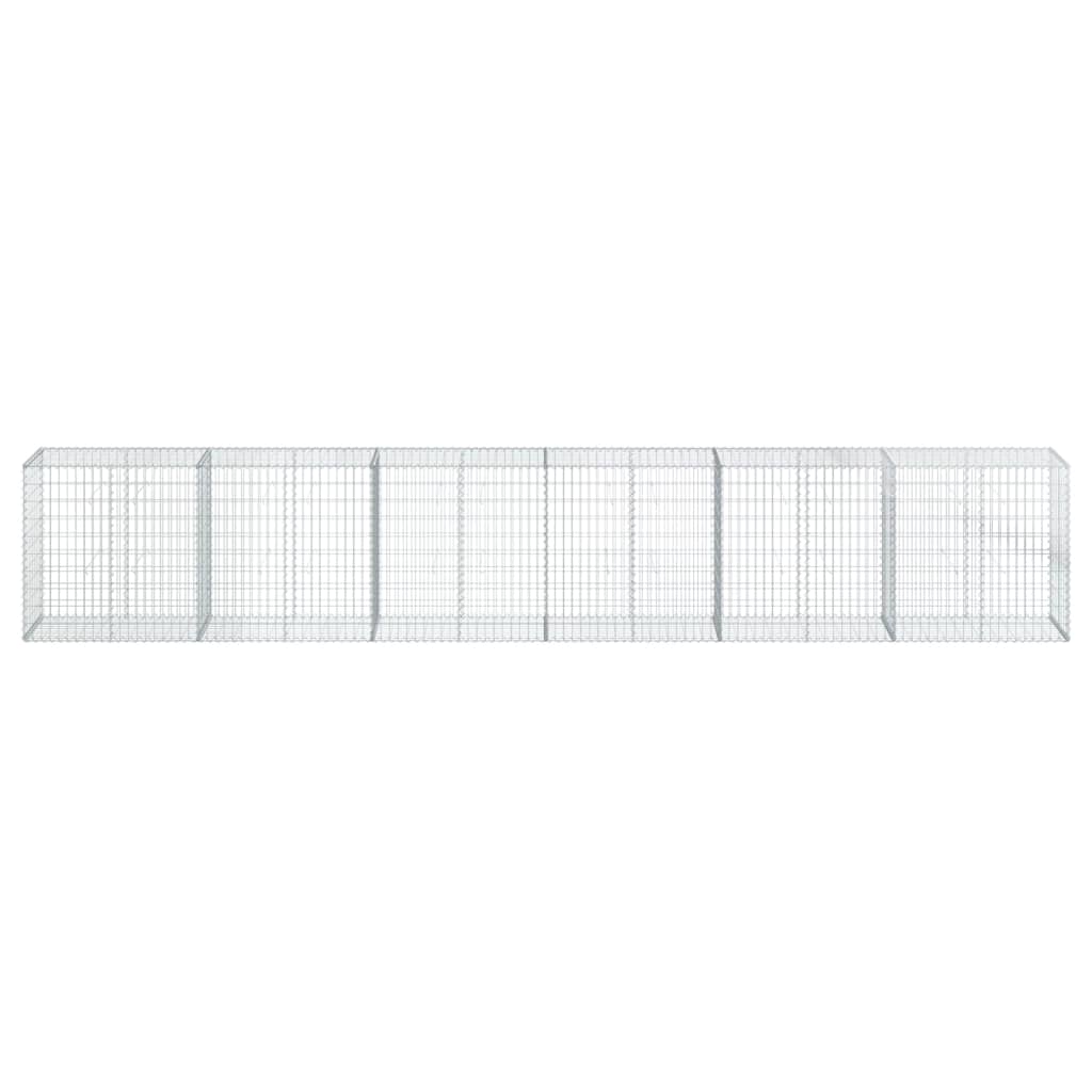 vidaXL Gabione mit Deckel 600x50x100 cm Verzinktes Eisen