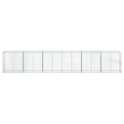 vidaXL Gabione mit Deckel 600x50x100 cm Verzinktes Eisen