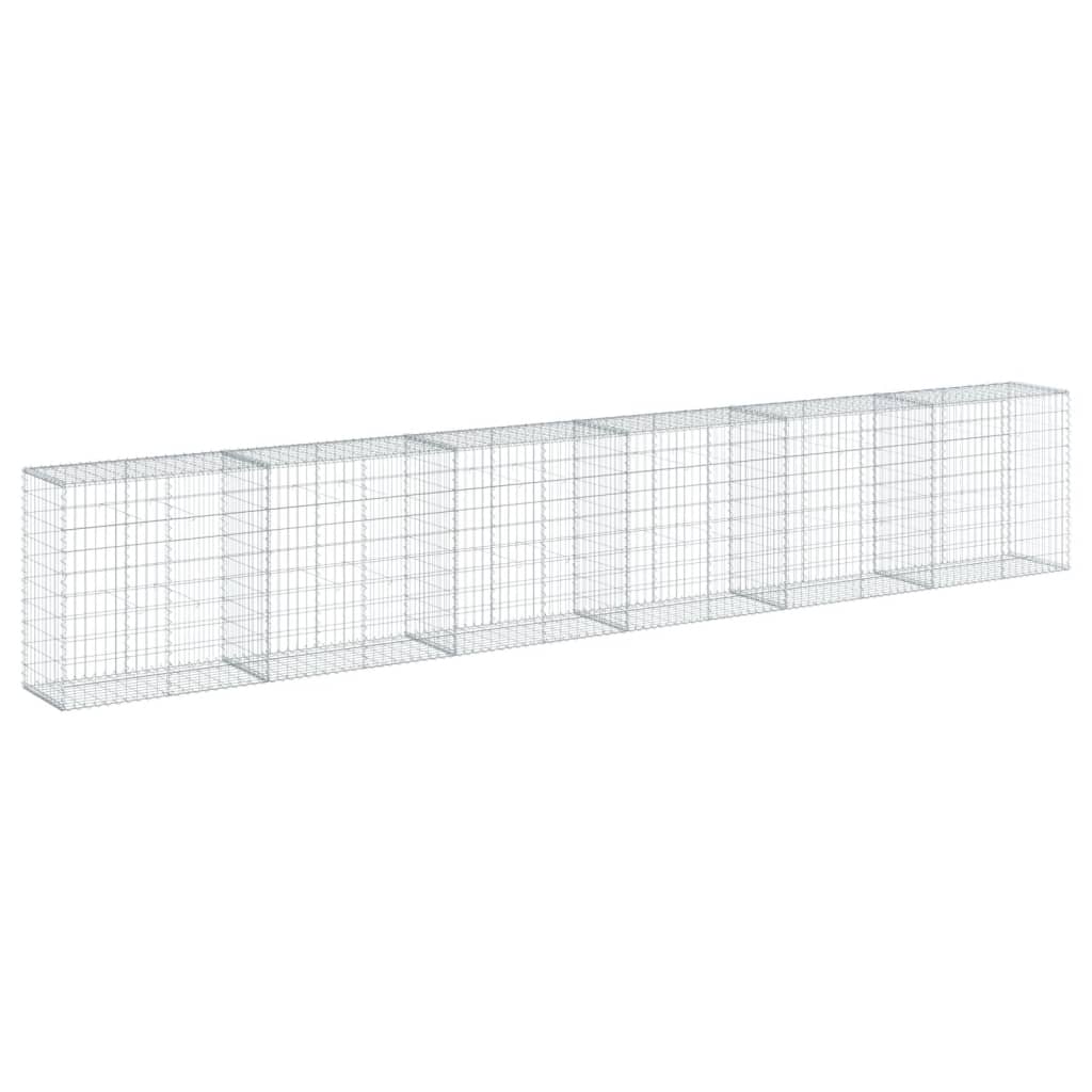 vidaXL Gabione mit Deckel 600x50x100 cm Verzinktes Eisen