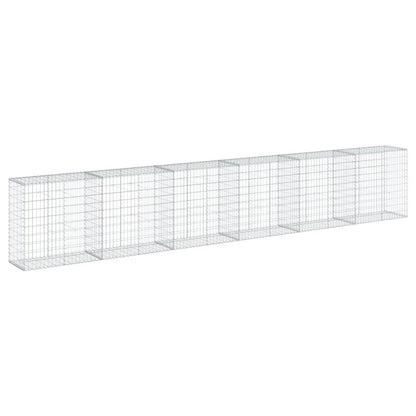 vidaXL Gabione mit Deckel 600x50x100 cm Verzinktes Eisen