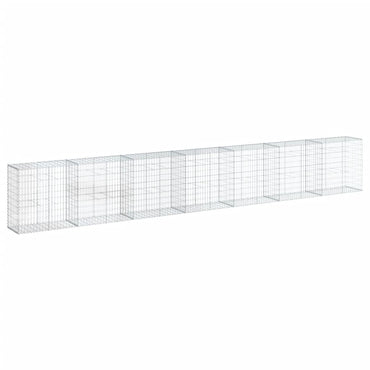 vidaXL Gabione mit Deckel 700x50x100 cm Verzinktes Eisen