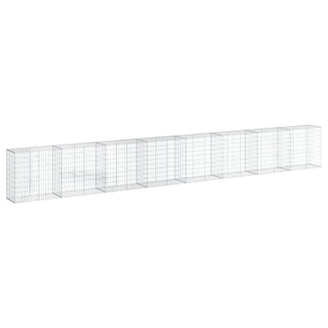 vidaXL Gabione mit Deckel 800x50x100 cm Verzinktes Eisen