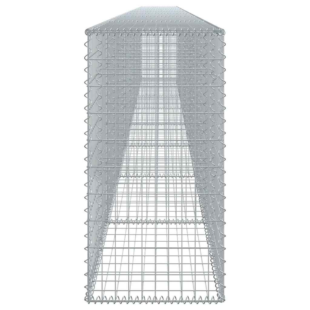 vidaXL Gabione mit Deckel 800x50x100 cm Verzinktes Eisen