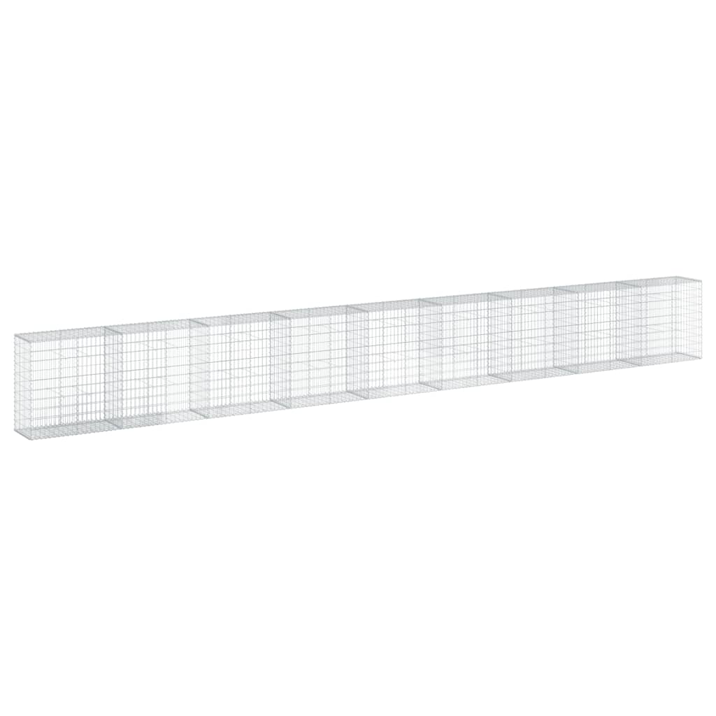 vidaXL Gabione mit Deckel 900x50x100 cm Verzinktes Eisen