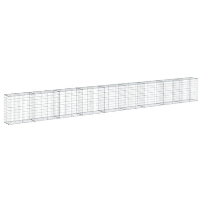 vidaXL Gabione mit Deckel 900x50x100 cm Verzinktes Eisen