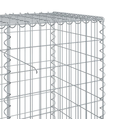 vidaXL Gabione mit Deckel 900x50x100 cm Verzinktes Eisen