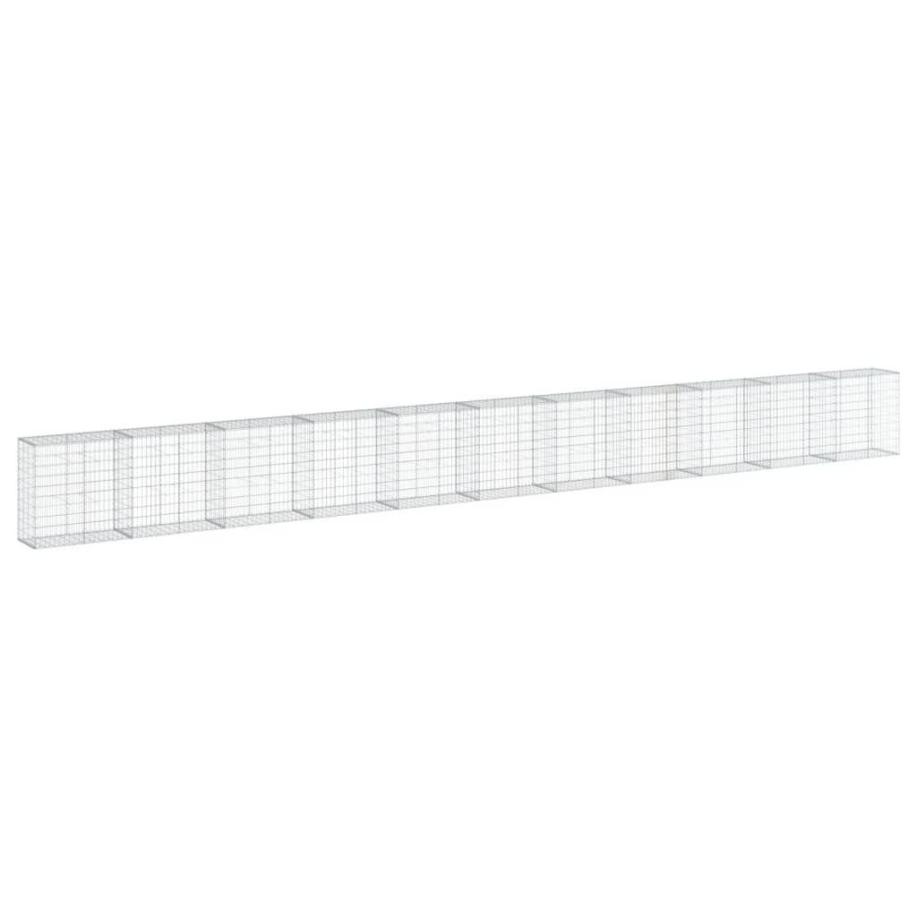 vidaXL Gabione mit Deckel 1100x50x100 cm Verzinktes Eisen