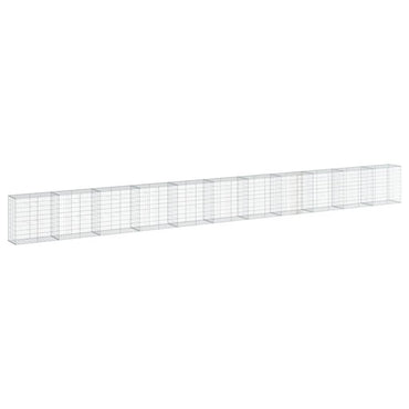 vidaXL Gabione mit Deckel 1100x50x100 cm Verzinktes Eisen